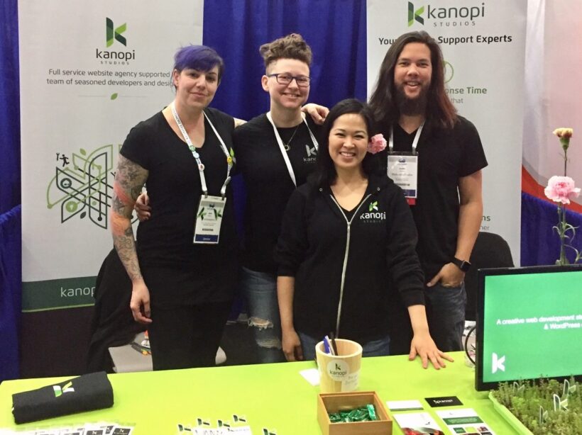 Group of Kanopi Employees at DrupalCon 2017 Booth