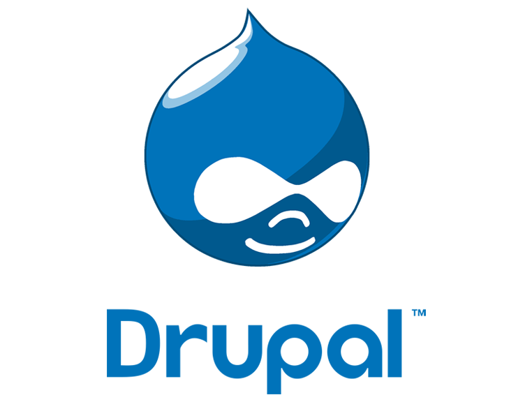 Drupal logo with Drupal drop