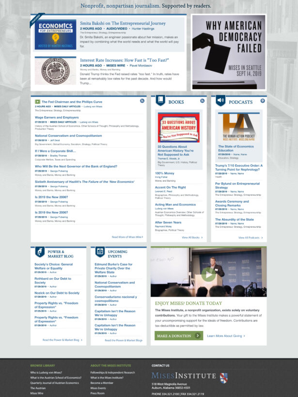 Mises Institute homepage