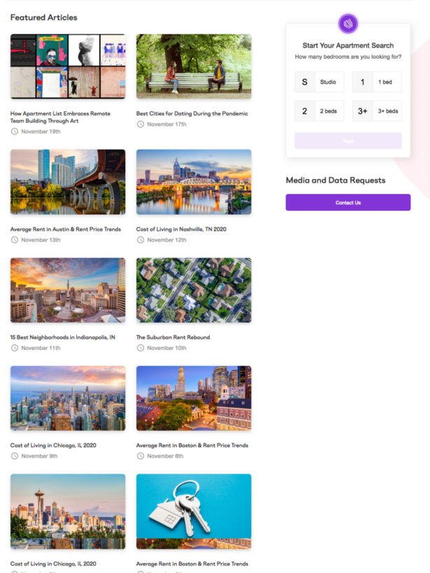 Apartment List Search Widget