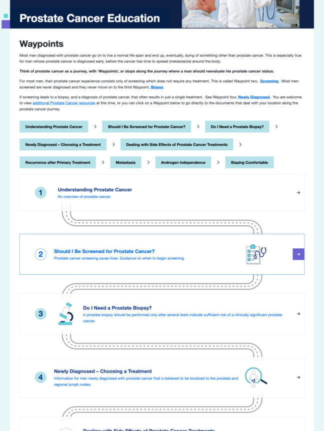 Example of a diagram explaining the steps involved in a prostate cancer diagnosis