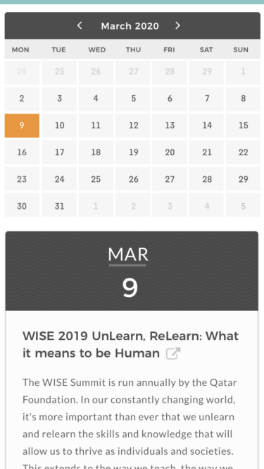 Teach for All Learning Portal Calendar