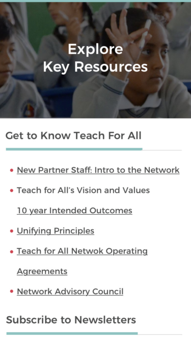 Teach for All Learning Portal Resources