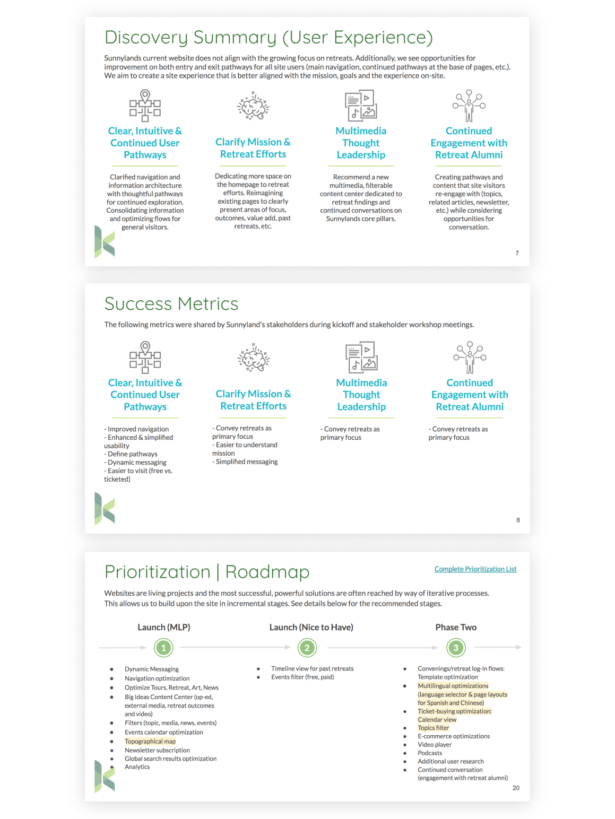 Sunnlylands Website growth plan