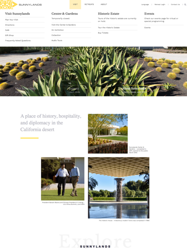 Kanopi & Anne Stefanyk: Sunnylands website redesign