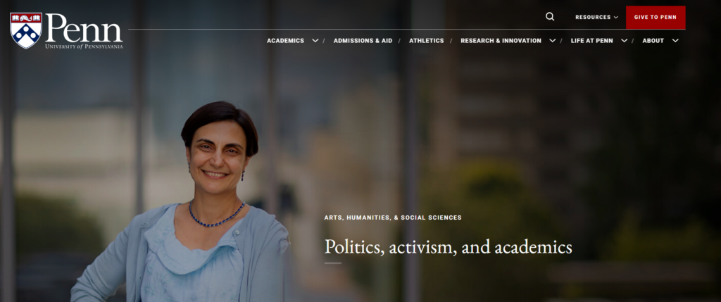 The University of Pennsylvania's website is one of the best college websites because of its accessibility, links to connect, and bold imagery. 
