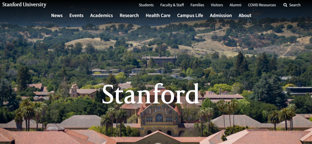 Stanford's website is one of the best college websites because of the ease of use, imagery and quotes from faculty and students, and updated news articles. 