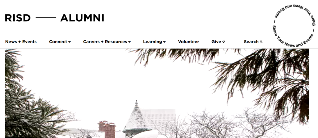 The Rhode Island School of Design Alumni website made our list of top college websites.