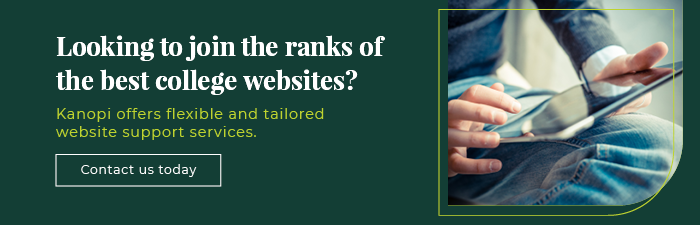 Looking to join the ranks of the best college websites? Kanopi can help!