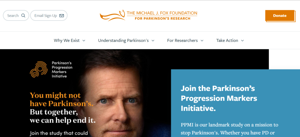 The Michael J. Fox Foundation ranks among the top nonprofit websites. 