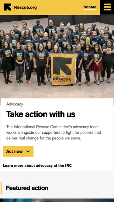 IRC mobile take action page