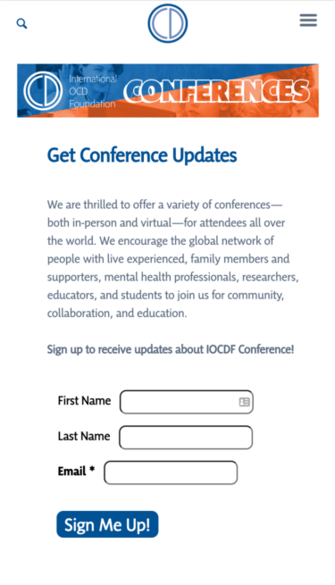 IOCDF conference sign up