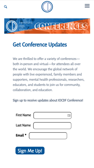 IOCDF conference sign up