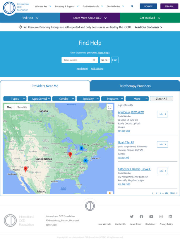 IOCDF Interactive map and Filtering options