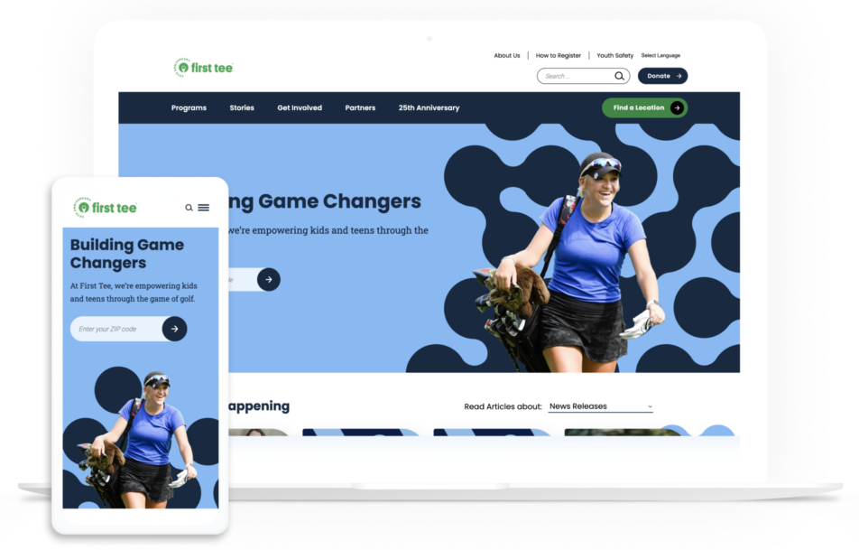 First Tee website on multiple devices