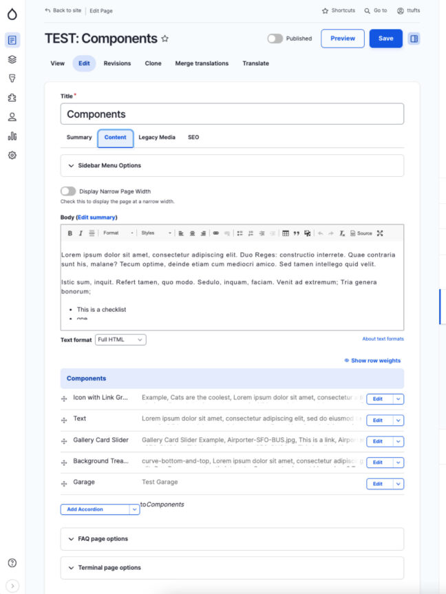 SFO client dashboard