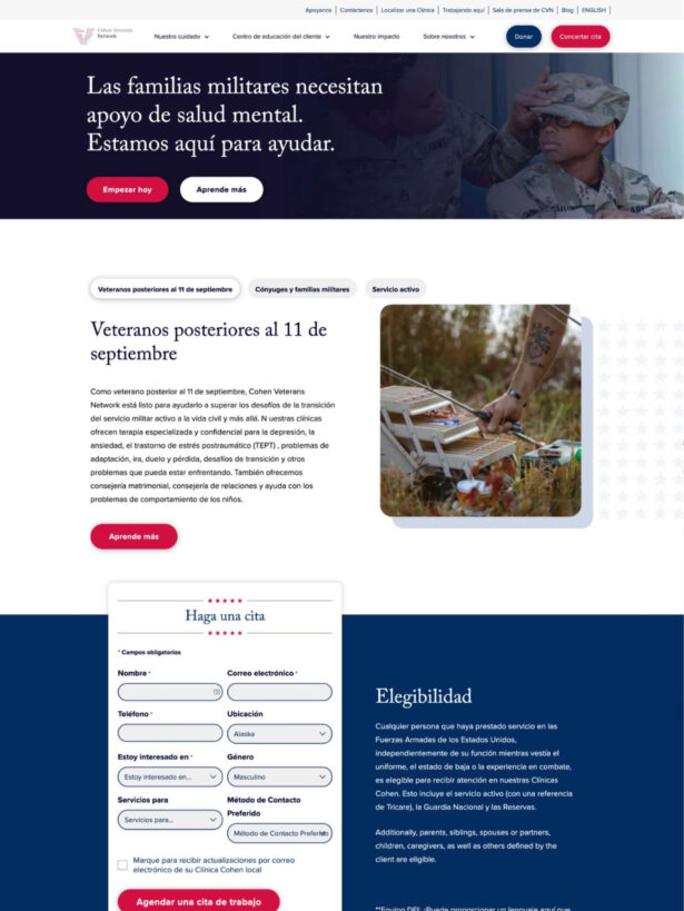 CVN website translated to spanish