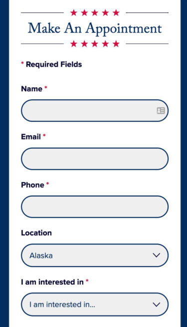 CVN mobile site website form