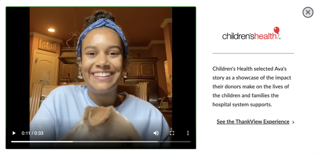 screenshot of video of a personalized story from the Children's Health website