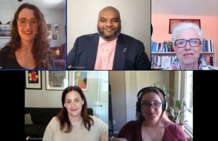 Cliff Persaid and the other four panelists of the webinar on the zoom call.