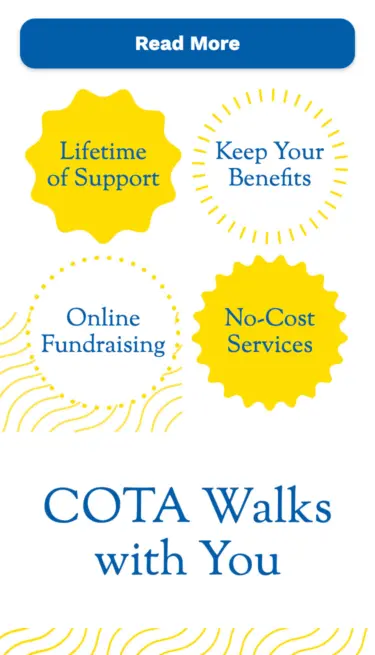 COTA benefits page on mobile