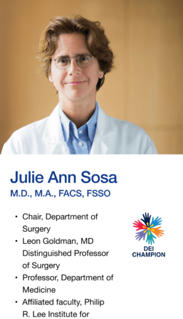 UCSF Dept of Surgery on mobile: Meet our Doctor Profile