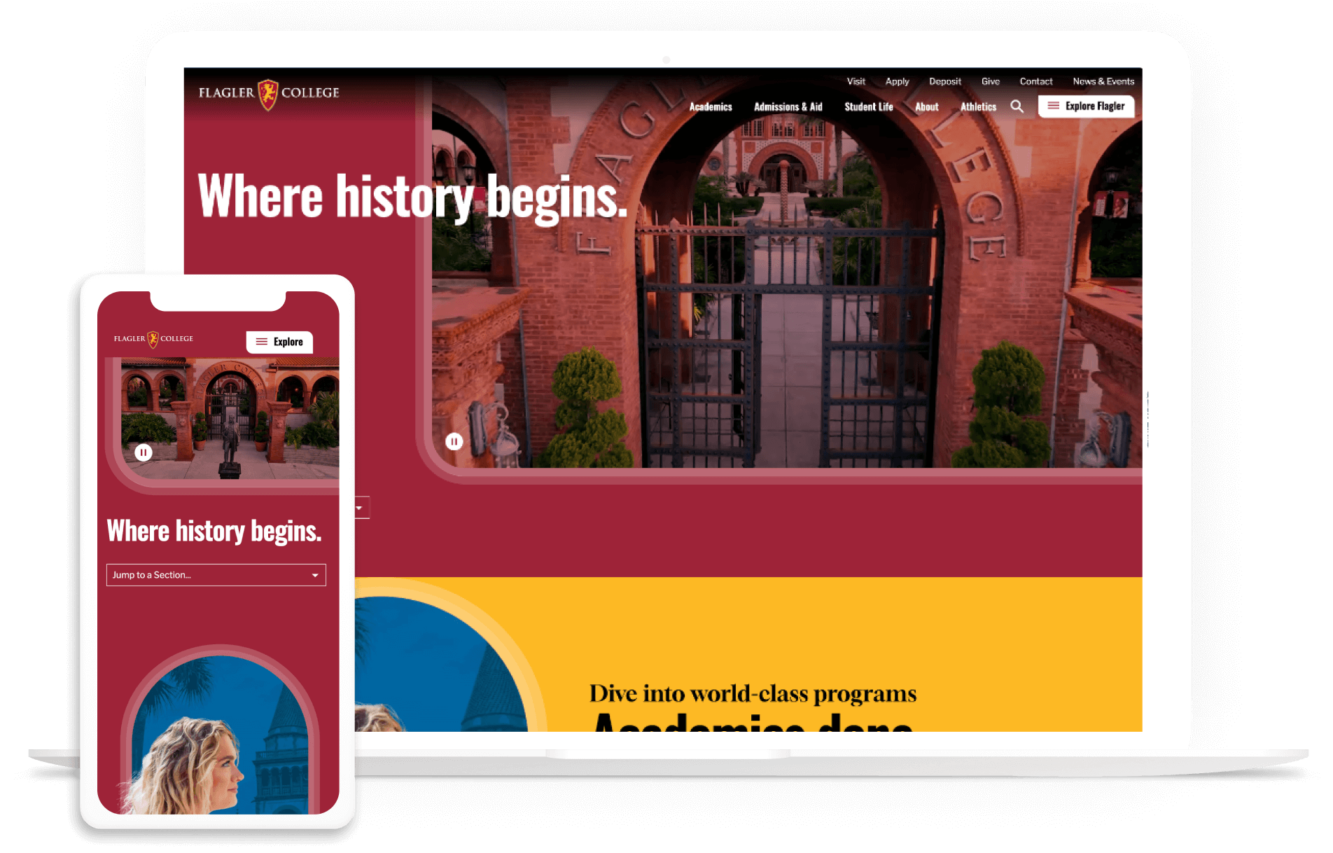 Flagler College on multiple devices