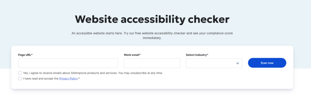 Siteimprove's website accessibility checker