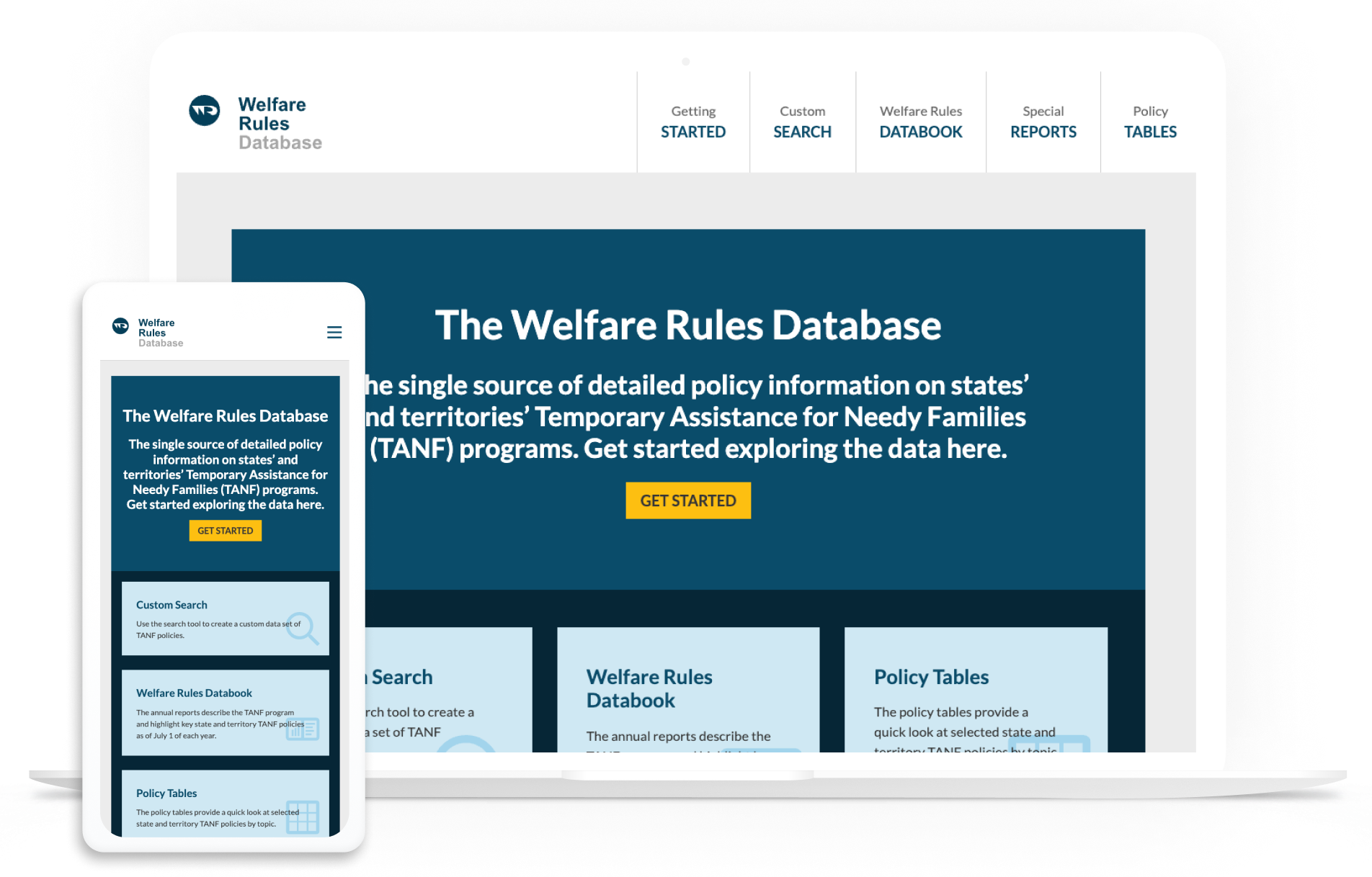 Urban Institute Welfare Rules Database on multiple devices