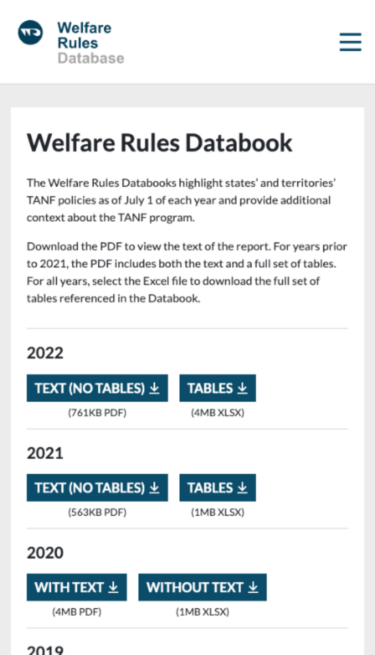 Urban institute on mobile: databook