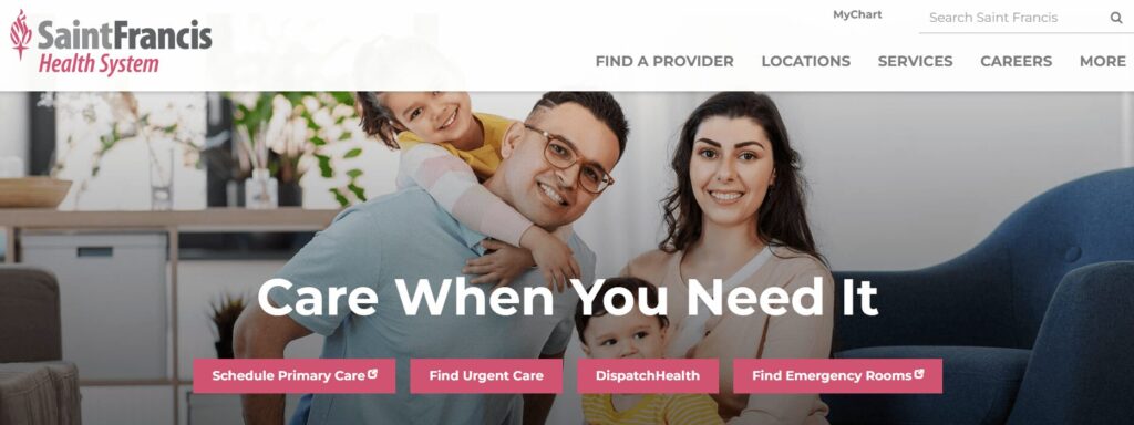 Homepage for Saint Francis Health System