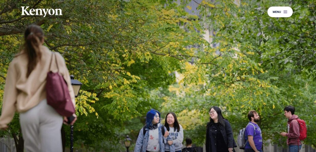 Kenyon College website homepage