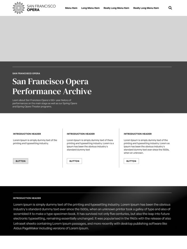 San Francisco Opera Performance Archive wireframe