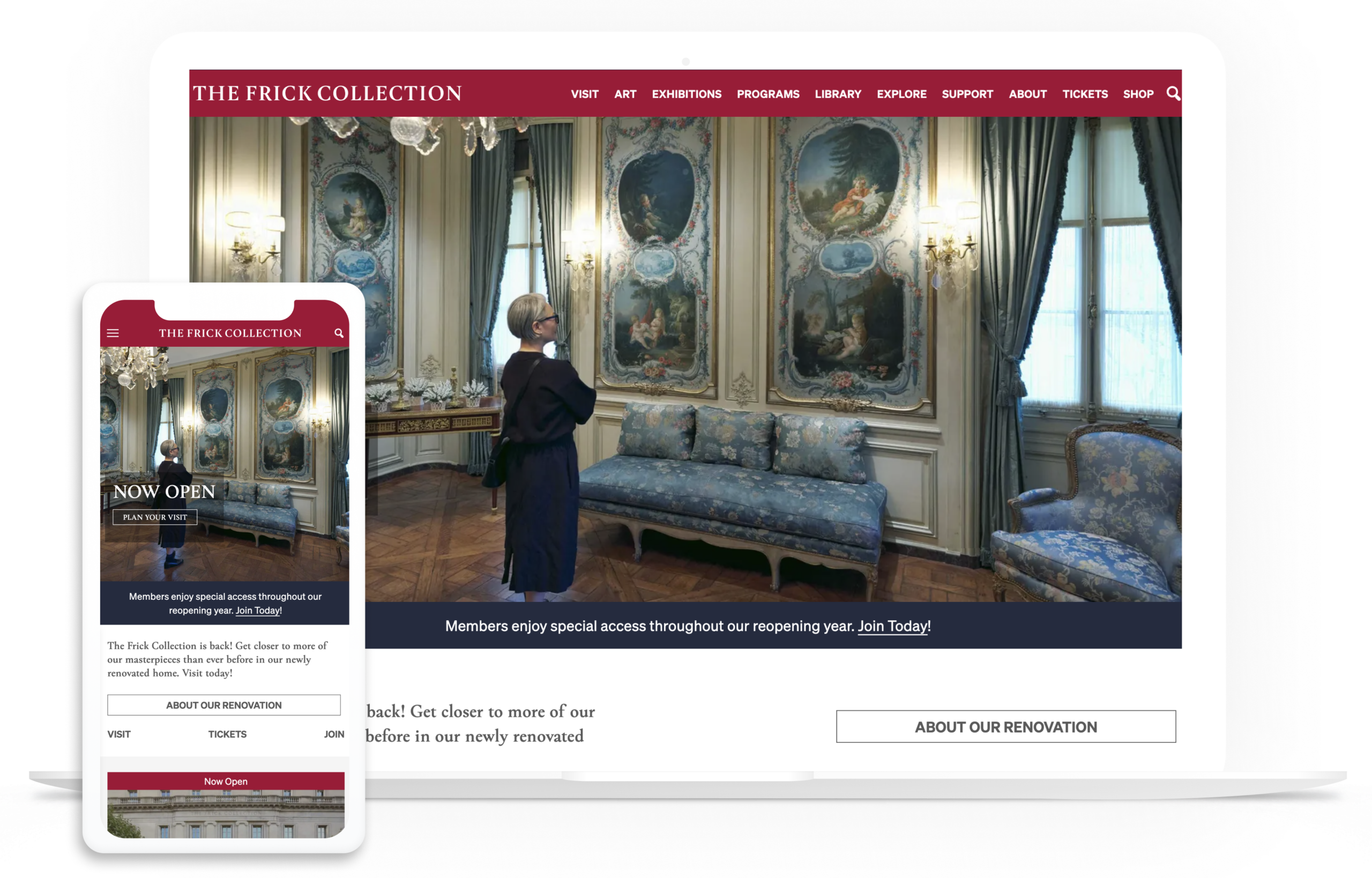 Frick Collection website on multiple devices