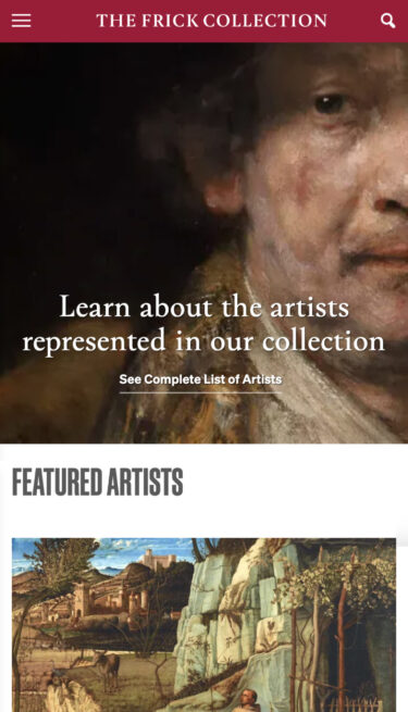 Mobile view of Frick Collection's featured artists