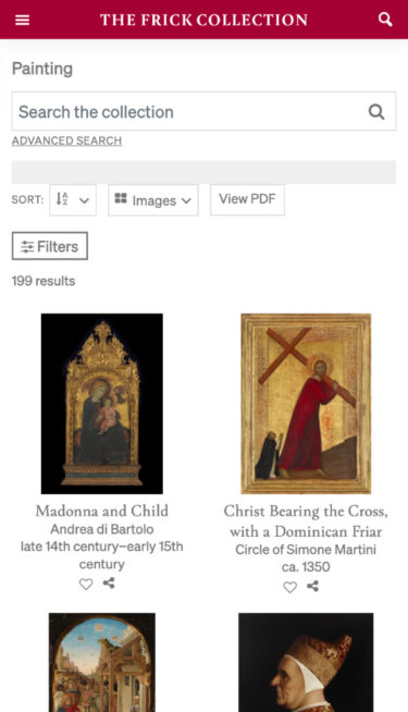 Mobile view of Frick Collection's painting collection