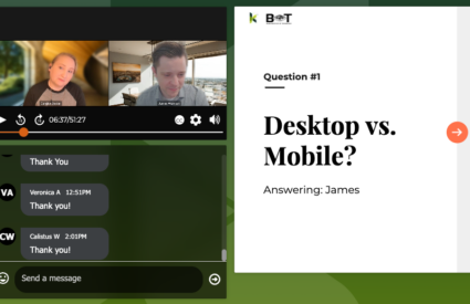 Candice Dexter from Kanopi and James Warnken from BIT on the webinar