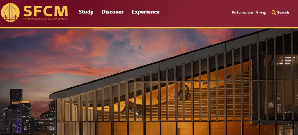 The SFCM website homepage