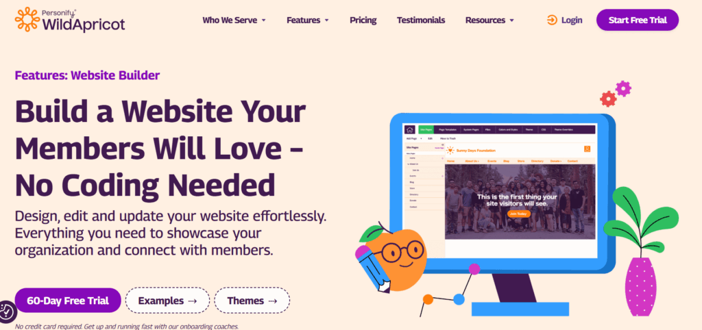 WildApricot Website Builder information page