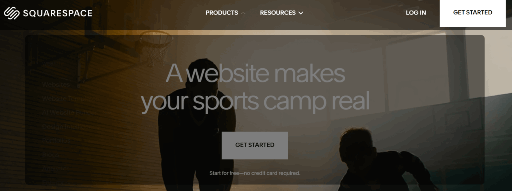 Squarespace homepage