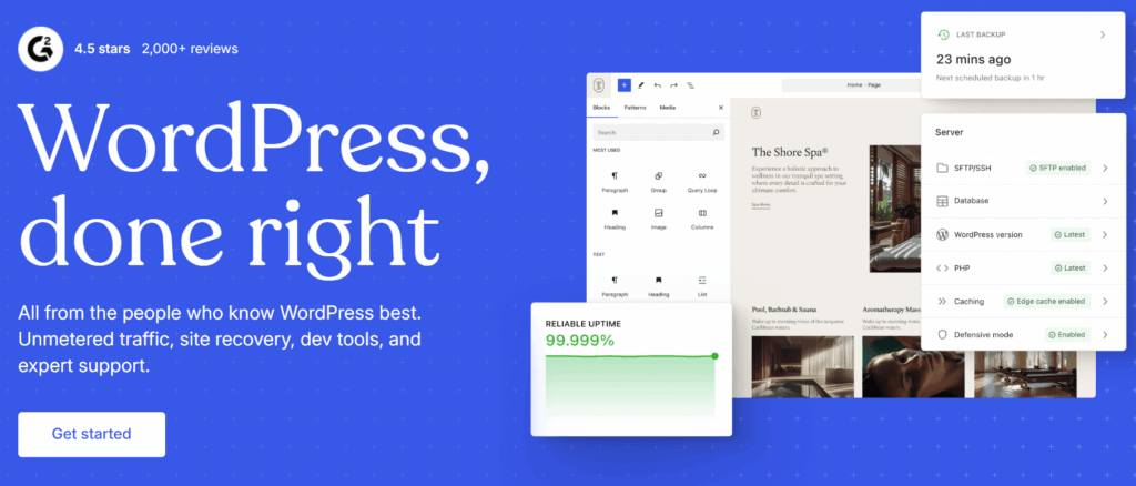 The WordPress homepage