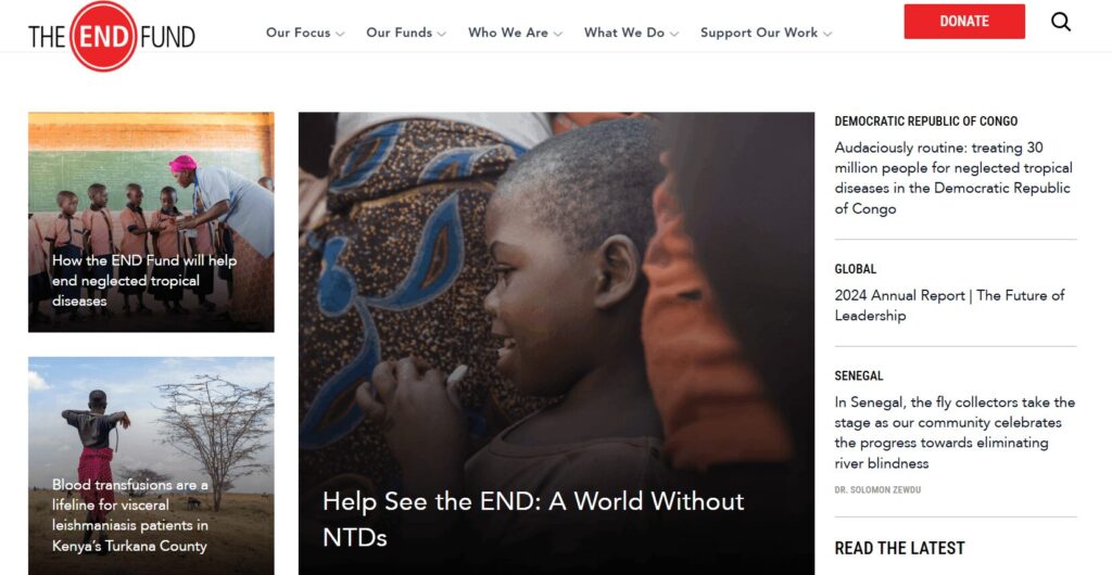 The END Fund website homepage