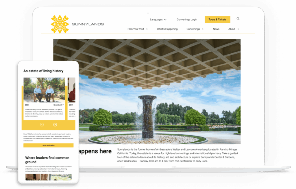 The Sunnylands website homepage