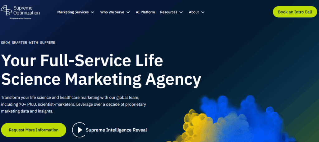 The Supreme Optimization website homepage