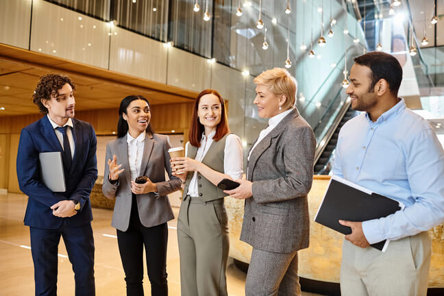 A group of professionals in business attire