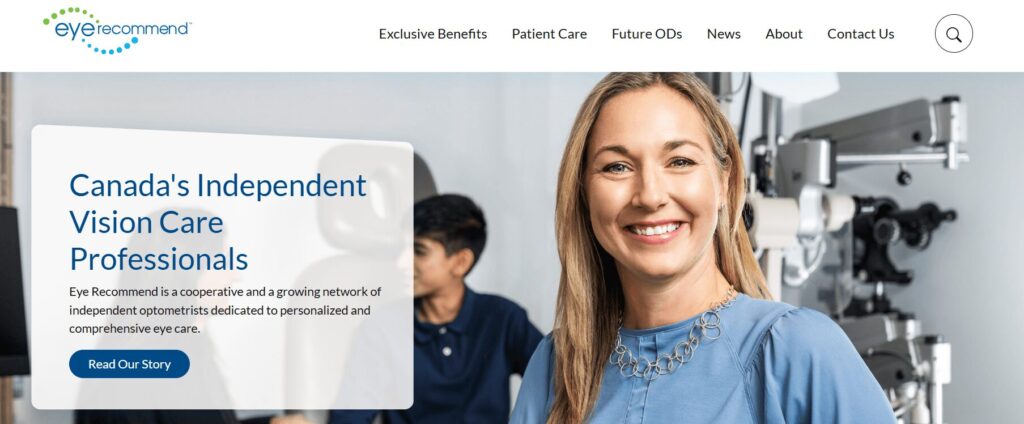 The Eye Recommend website homepage