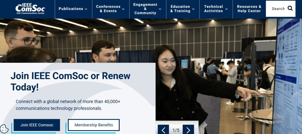 The IEEE ComSoc website homepage