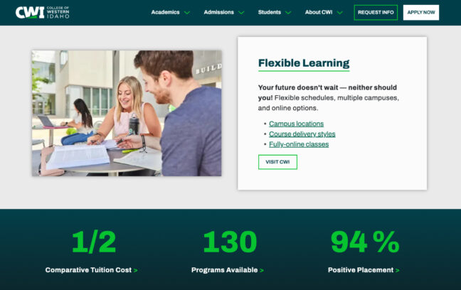 College of Western Idaho home page