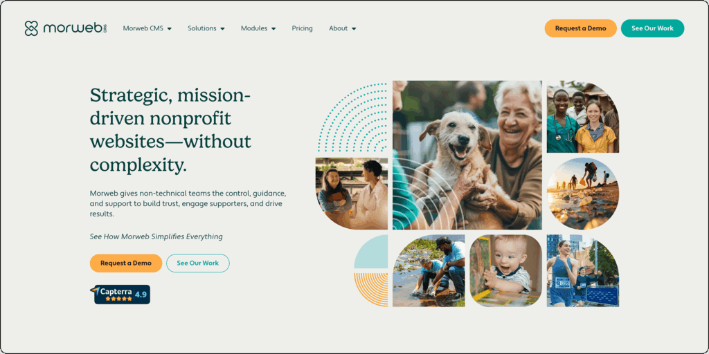 The Morweb website homepage