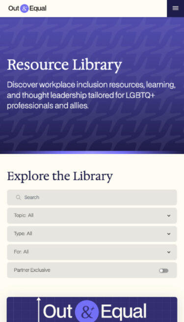 Mobile view of Out and Equal resources